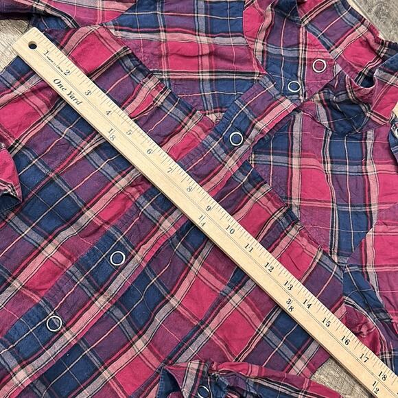 Gentle Fawn Plaid Snap Button Down Shirt Pink/Purple Size XS - Picture 5 of 11